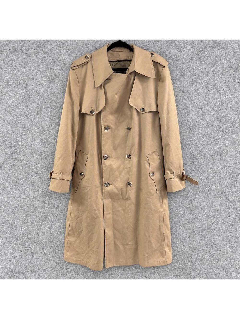 Vintage 1980s 90s Christian Dior Double Breasted Wool Lined Trench coat Size 44R